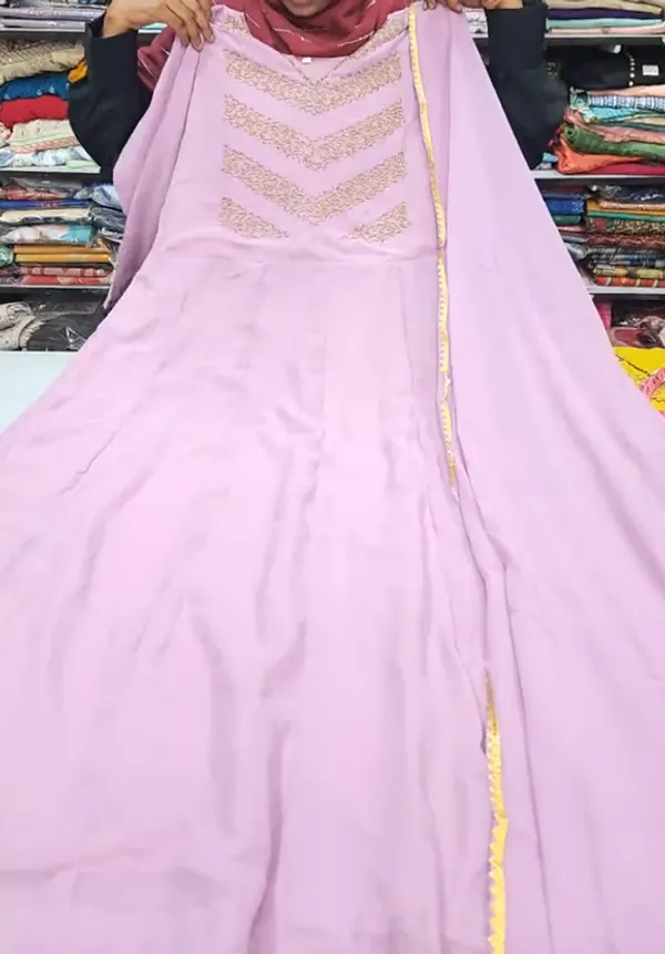 Heavy Handwork Long Anarkali Kurti with Dupatta | KS1224